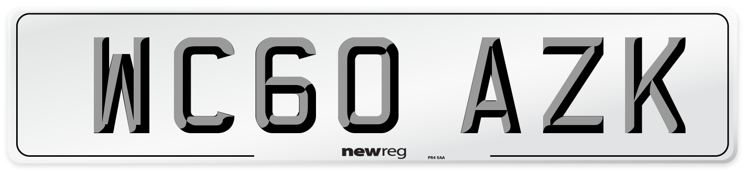 WC60 AZK Number Plate from New Reg